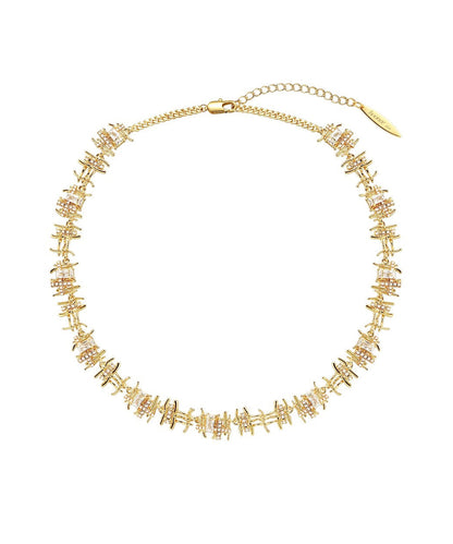 Fine Gold Metal Gem Stone Collar Necklace MM081