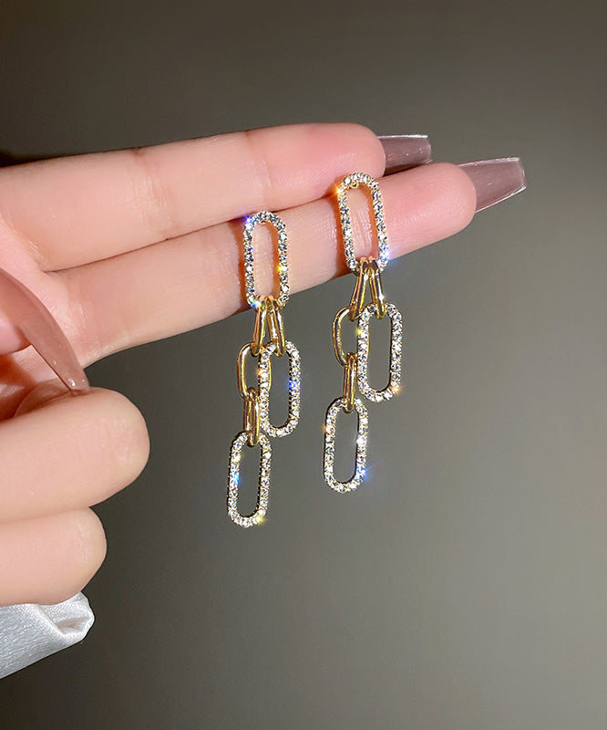 Boucles d'oreilles pendantes à pampilles en alliage d'argent sterling et de zircon QU051