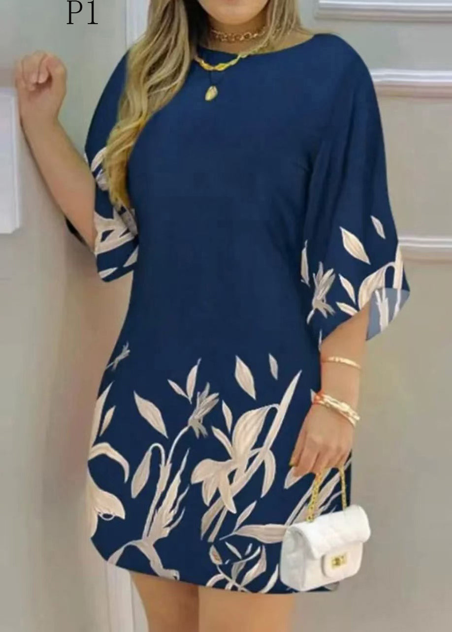 Robe d'été en coton imprimé vacances, fine et surdimensionnée