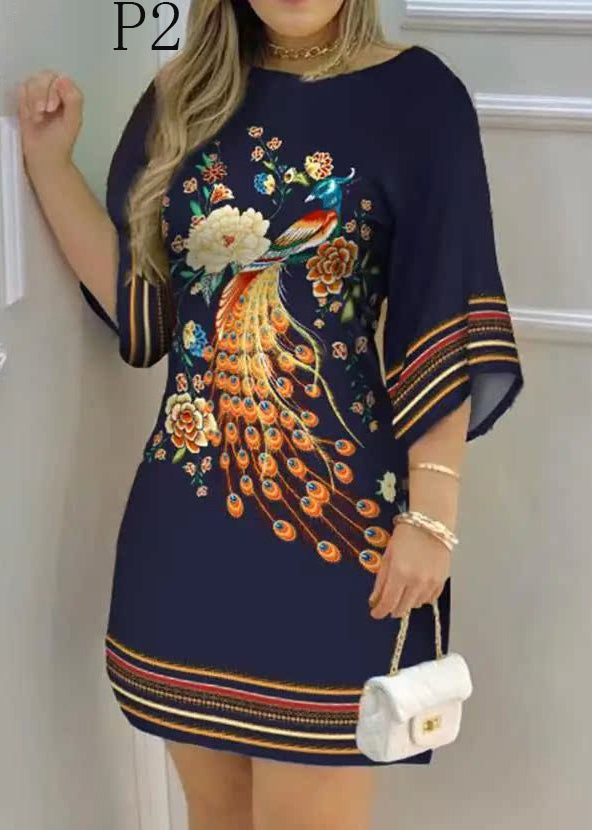 Robe d'été en coton imprimé vacances, fine et surdimensionnée