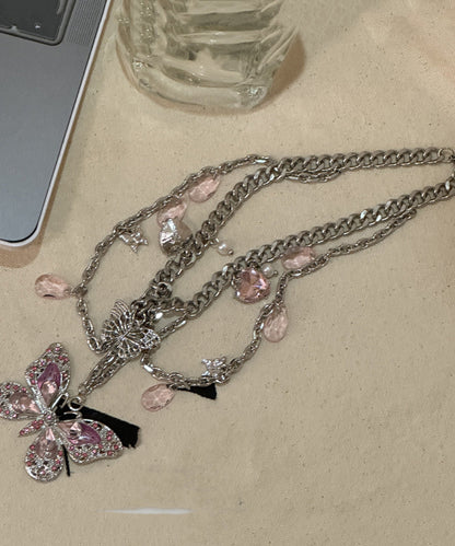 Fine Red Alloy Crystal Butterfly Tassel Waist Chain PO066