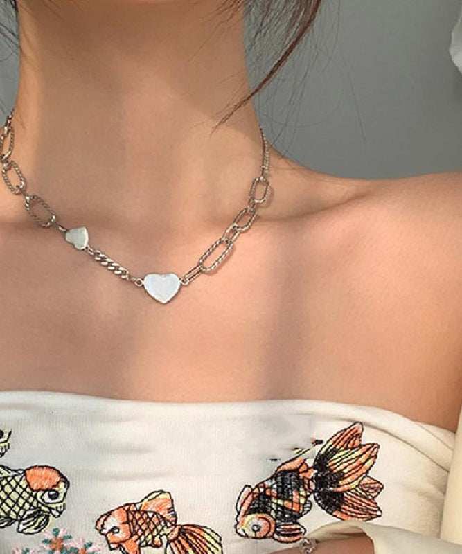 Fine Silk Sterling Silver Chain Love Princess Necklace PO008