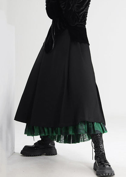 French Black Side Open Tulle Patchwork Skirts Spring AS1010 Ada Fashion