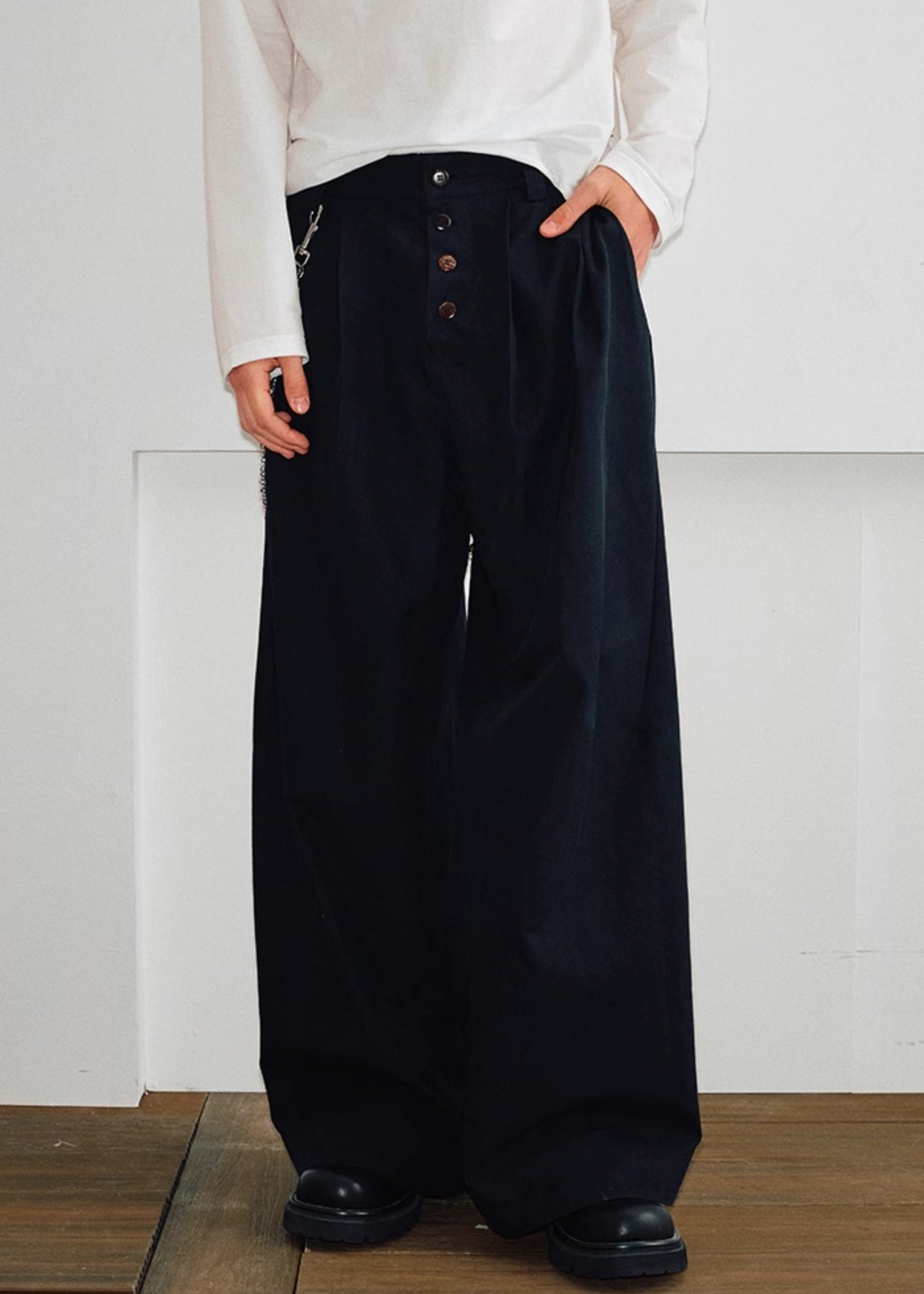 Button Khaki Mens Pockets Summer French Pants Solid Cotton