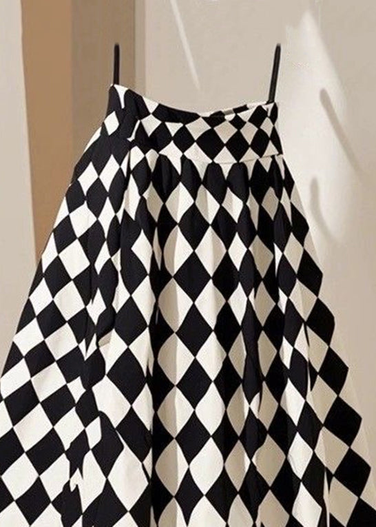 Linie Baumwolle Sommer Französisch Plaid EINE Taille Hohe röcke