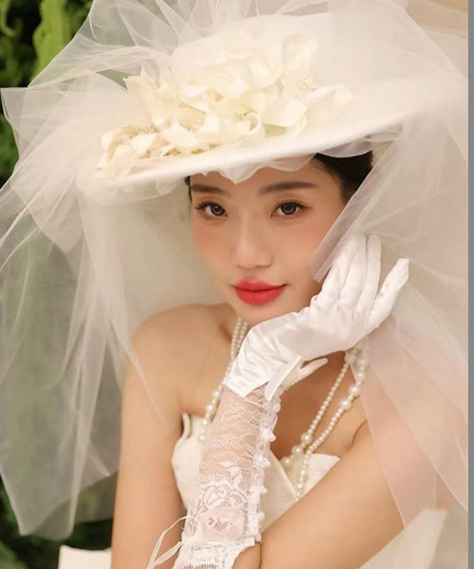 Stil Zubehör Französisch Hut Gedrehte Blume Organza Handarbeit