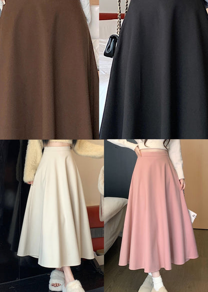 French Versatile Pink High Waist Wrinkled Skirts Spring QQ1011