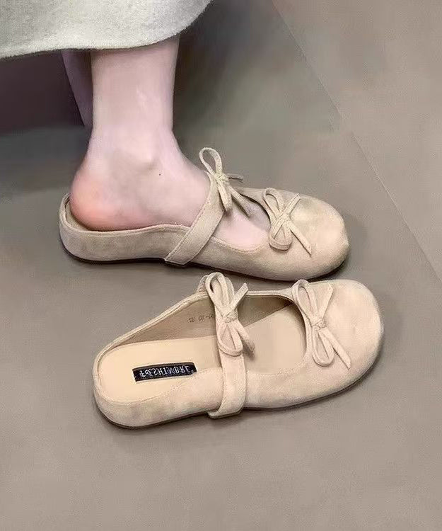 Schleife Spleißen Sandalen Französisch Gelb Slide Wedge