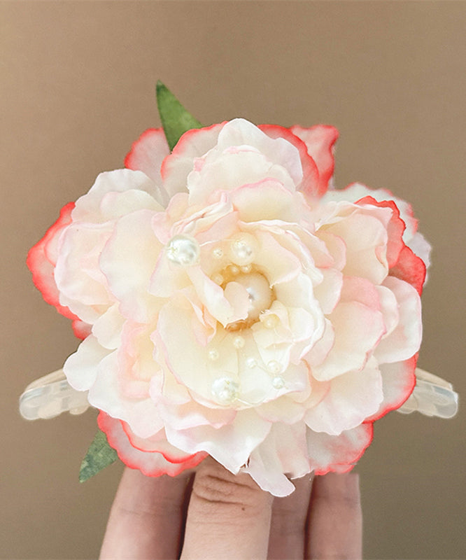 Floral Alloy Peony Hairpin Pearl Color Gradient