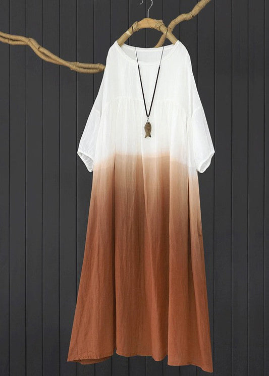 Gradient Color Brown Cozy Holiday Maxi Dress Summer GH1089