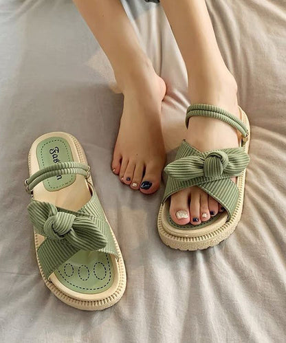 Green Platform Women Stylish Splicing Slide Sandals Peep Toe UU015