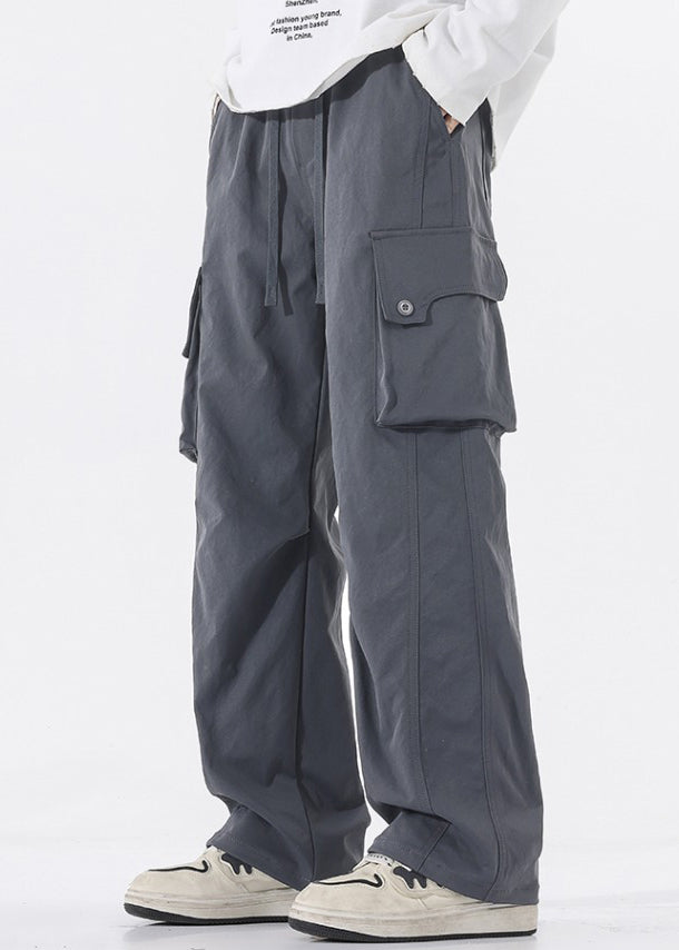 Hosen Herren Taschen Taille Lässig Frühling Elastisch Baumwolle Grün