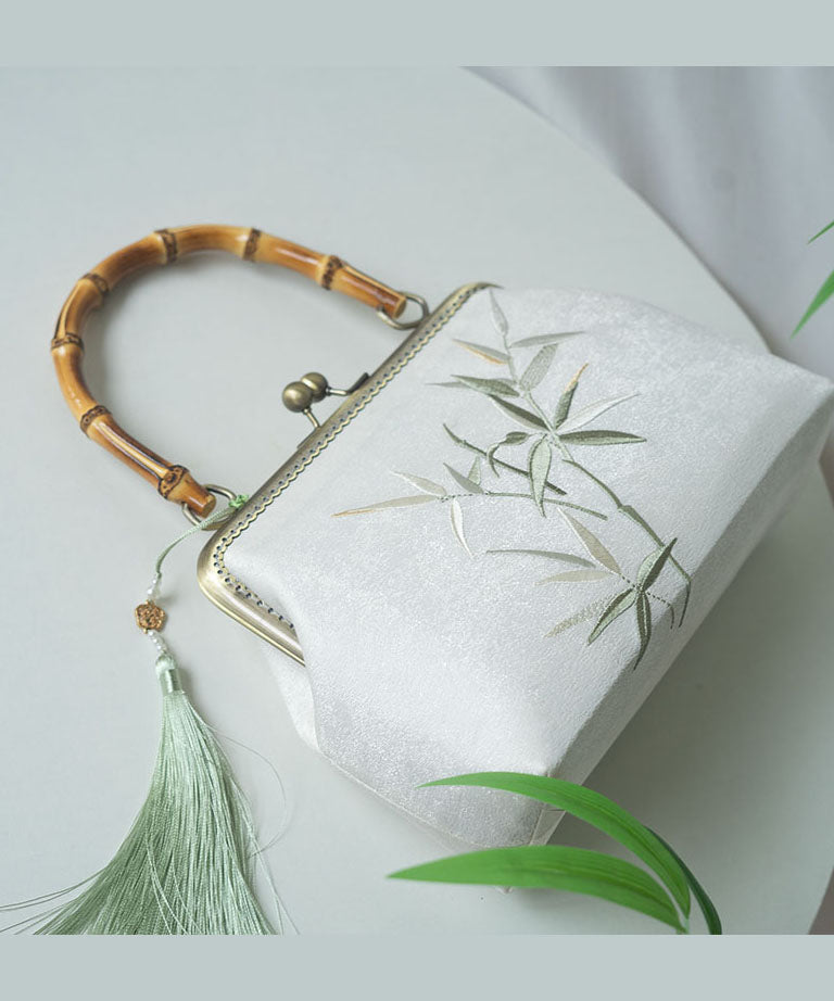 Bag Tote Handmade Bamboo Style New Chinese Embroidery