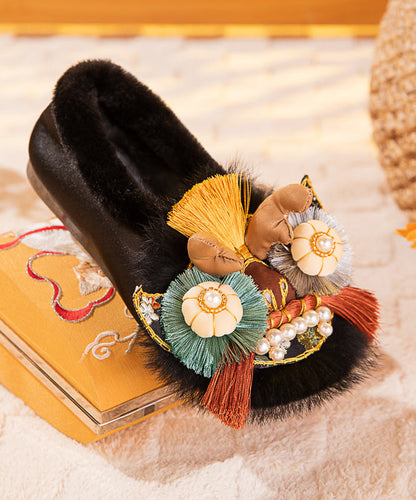 Handmade Cotton Embroidered Soft Soled Comfortable And Cute Tiger Head Shoes TQ037