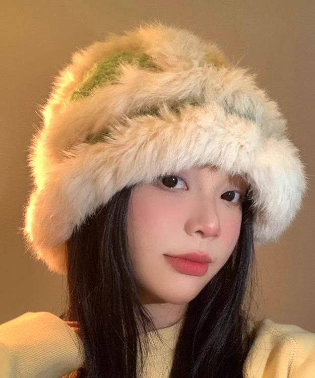 Handmade Gradient Furry Knit Warmth Bucket Hat RS004