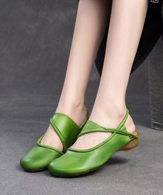 Cuir de vachette fait main, vert, creux