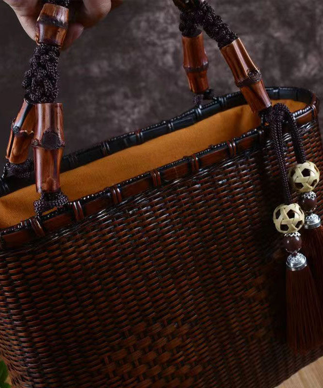 Handmade Retro Woven Japanese Bamboo Handbag GG081