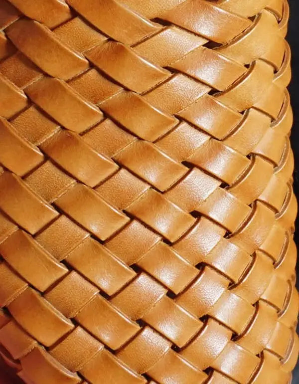 Handmade Woven Leather Round Head Slippers Ada Fashion