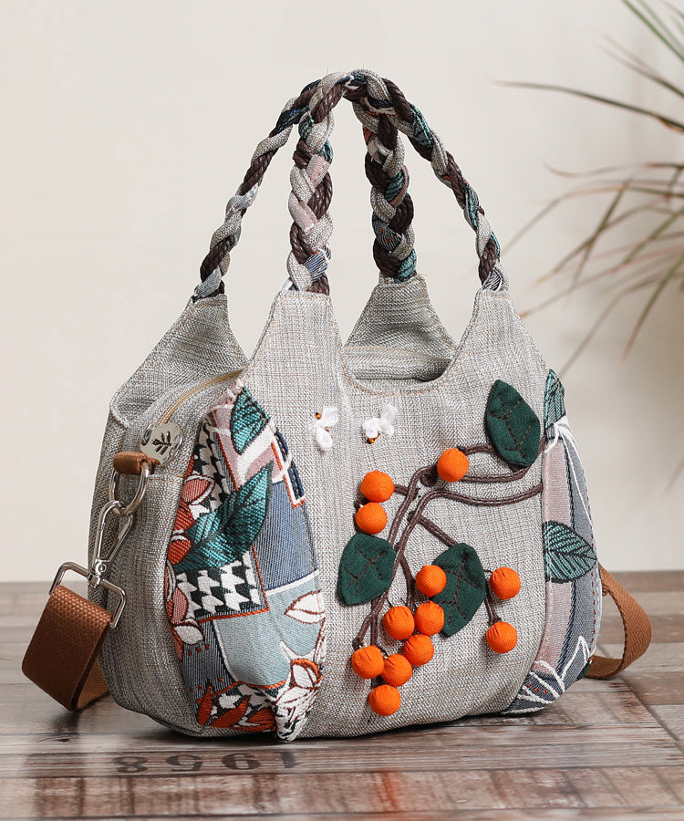 Patchwork Handmade Tote Canvas Bag Woven Casual