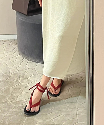 Holiday Style White Faux Leather Chic Splicing Thong Sandals OI042