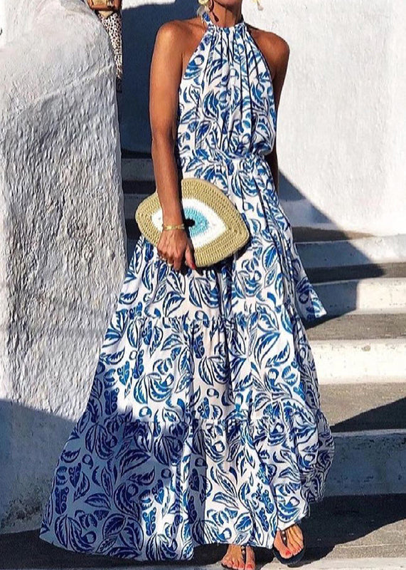Robe dos nu en coton imprimé vert italien, été TL005