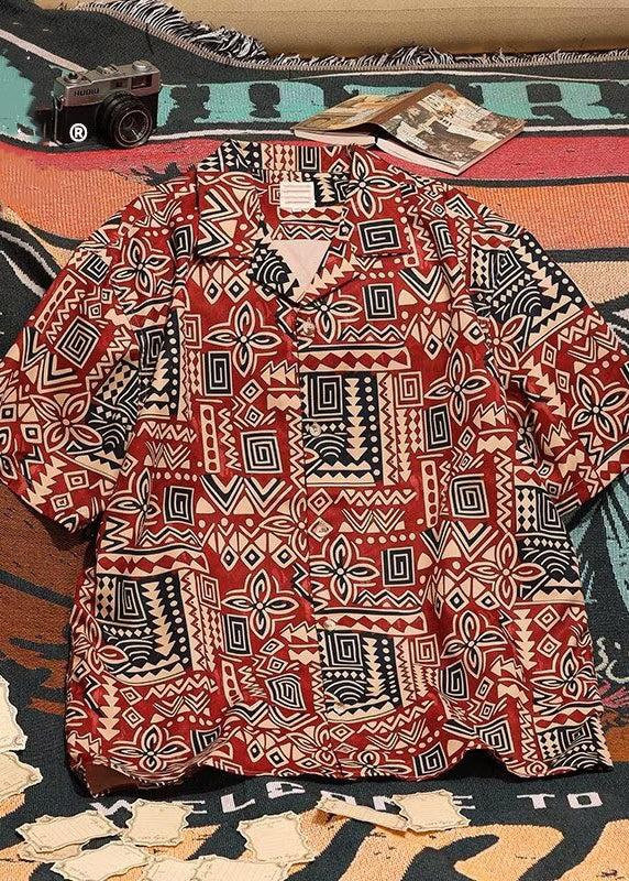 Chemise à col cubain japonais pour hommes à Hawaï en été HG037