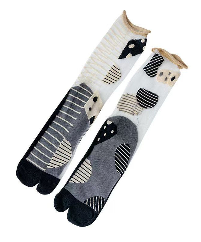 Japanische Sommersocken mit geteilter Spitze und durchsichtigem Netzstoff, mittellang, KJ053