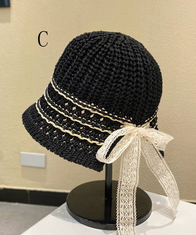 Bow Hat Bucket Japanese Style Breathable Versatile