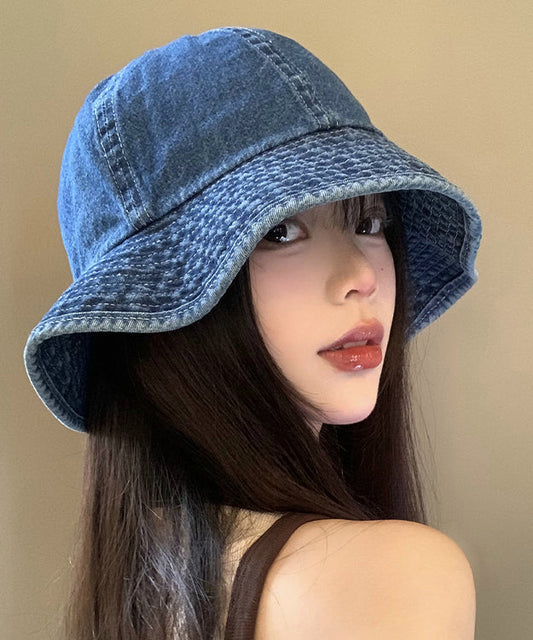 Japanese Style Versatile Deep Blue Denim Bucket Hat WI020