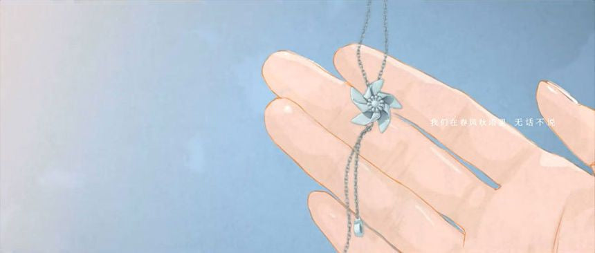 925 Necklace Windmill Silver Rhinestone Pendant Sterling