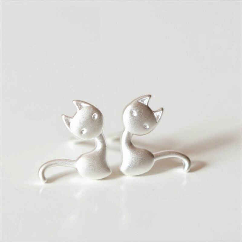 925 Cat Sterling Earring Silver