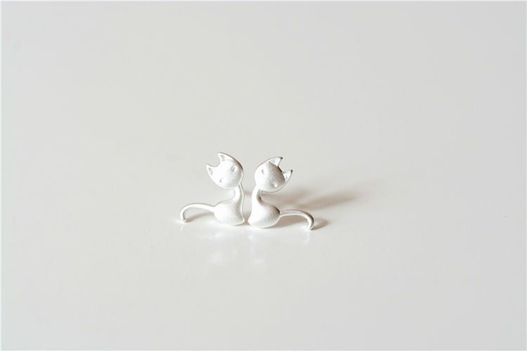 925 Cat Sterling Earring Silver