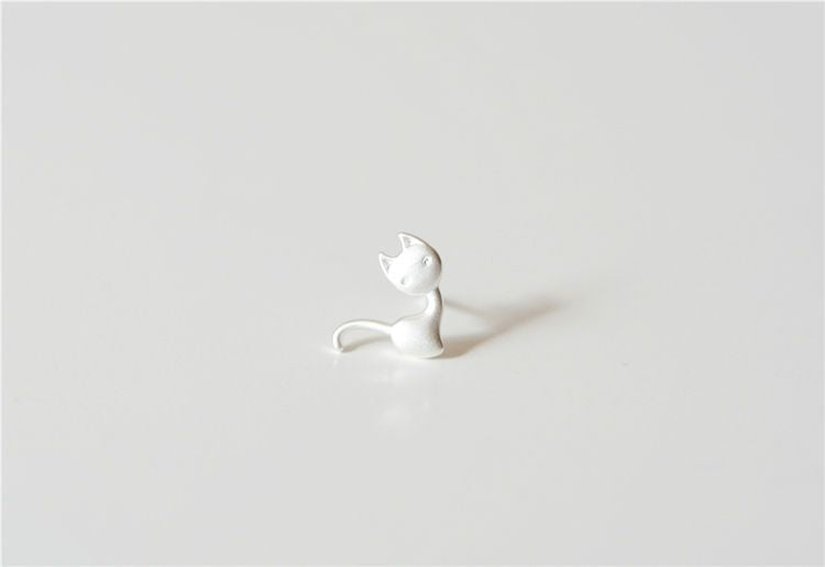 925 Cat Sterling Earring Silver