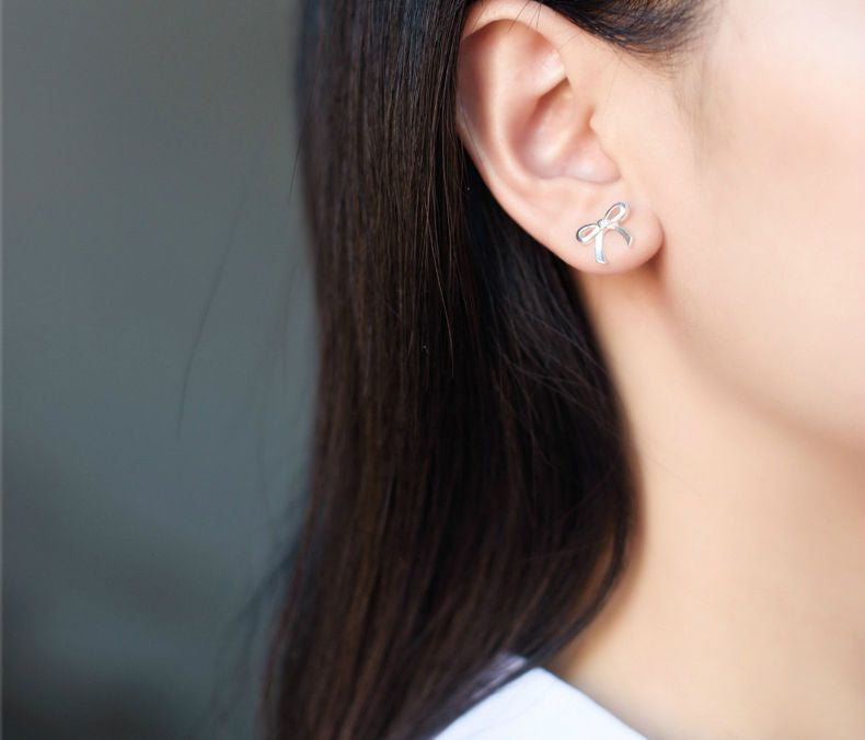 Sterling Silver Earring 925 Bow