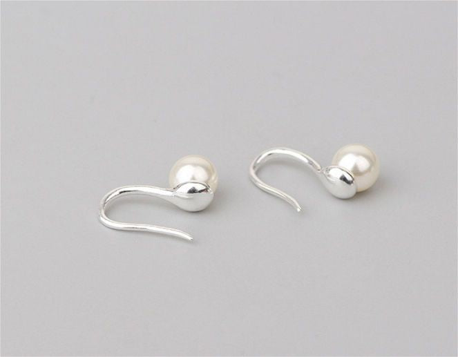 Silver Pearl Earring 925 Sterling Faux