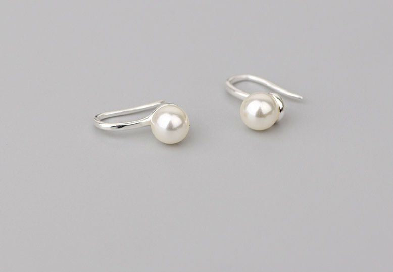 Silver Pearl Earring 925 Sterling Faux