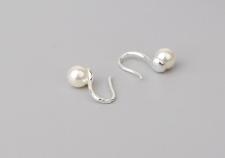 Silver Pearl Earring 925 Sterling Faux