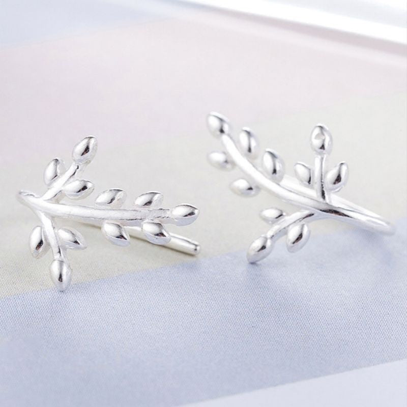 925 Silver Earring Leaf Sterling