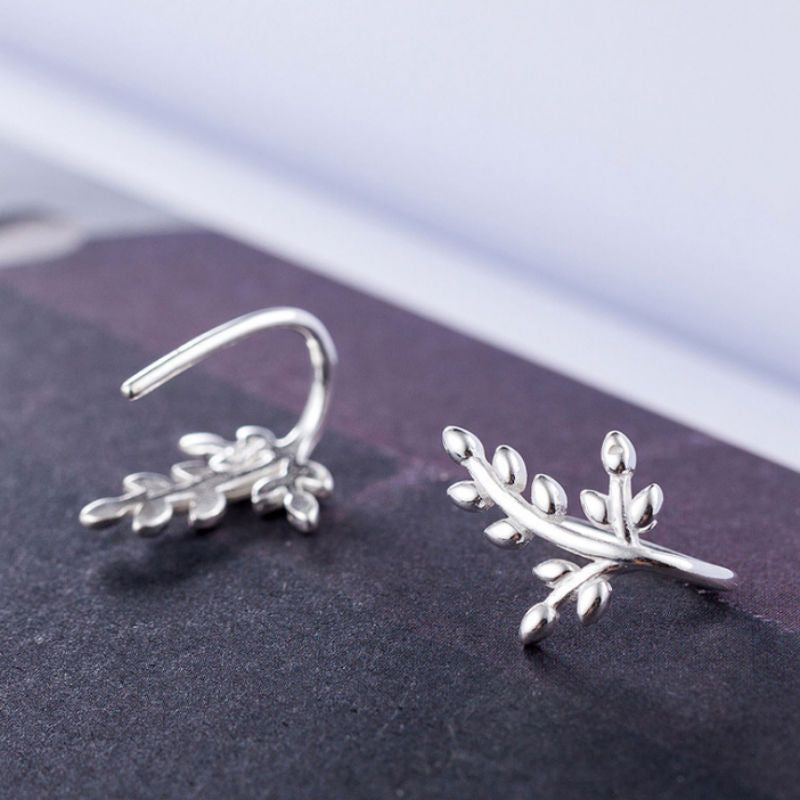925 Silver Earring Leaf Sterling