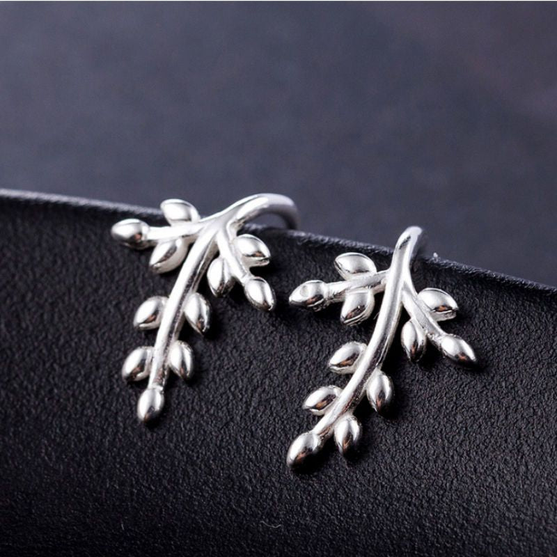 925 Silver Earring Leaf Sterling