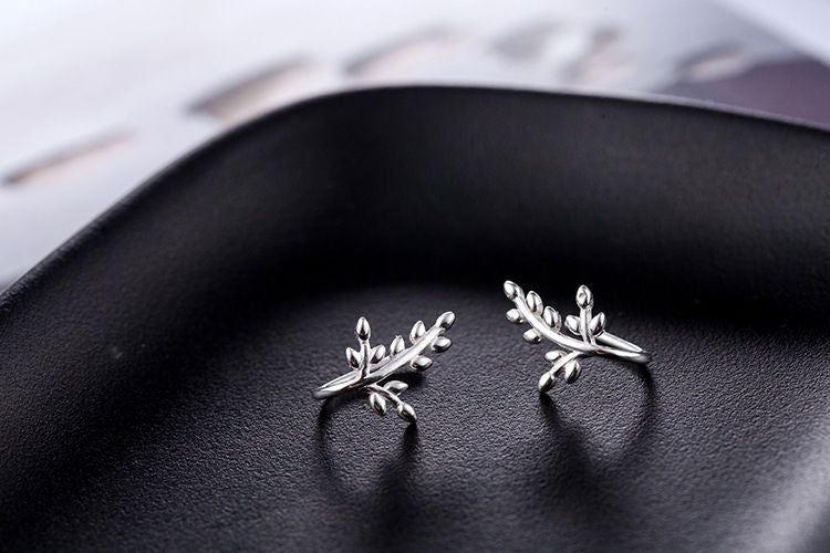 925 Silver Earring Leaf Sterling