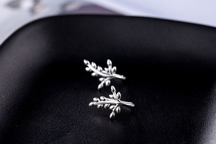 925 Silver Earring Leaf Sterling
