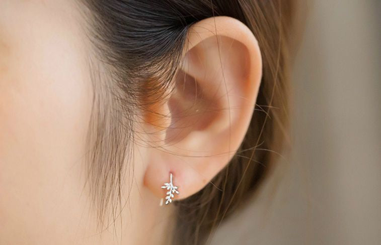 925 Silver Earring Leaf Sterling