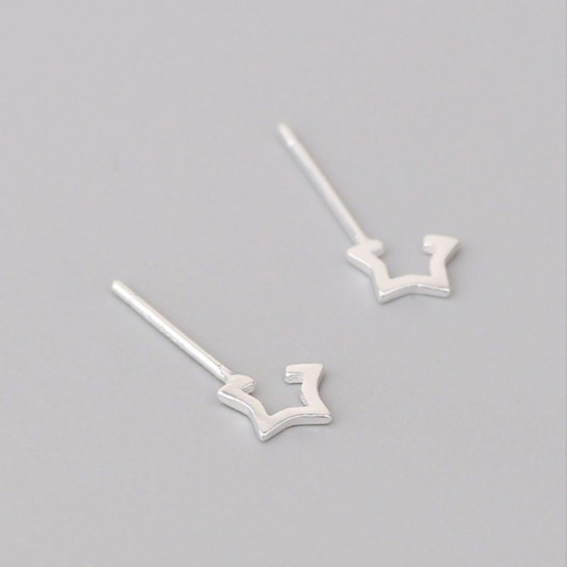 925 Sterling Earring Star Open Silver