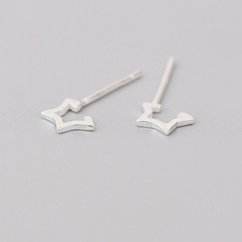 925 Sterling Earring Star Open Silver