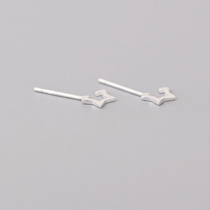 925 Sterling Earring Star Open Silver