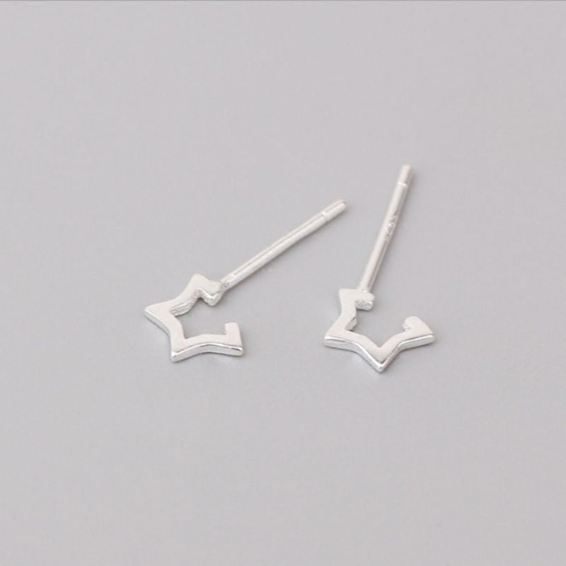 925 Sterling Earring Star Open Silver