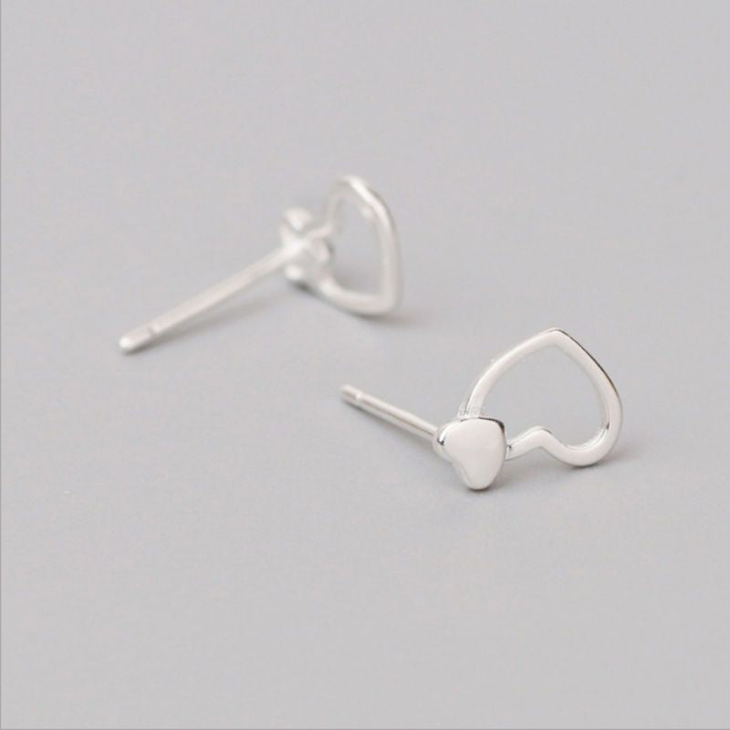 Silver Sterling Heart Earring 925