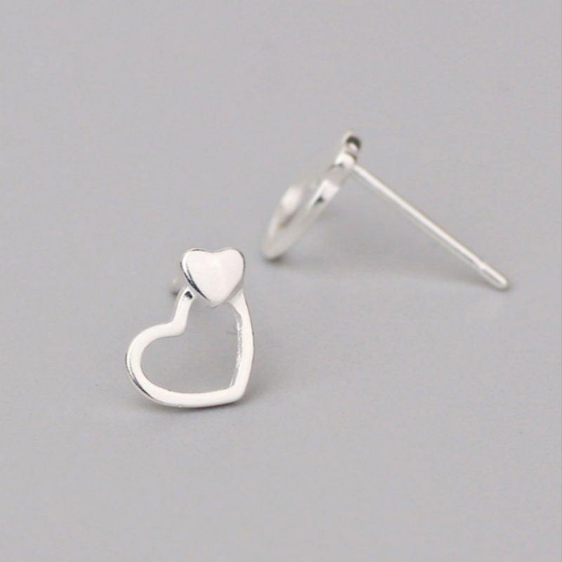 Silver Sterling Heart Earring 925