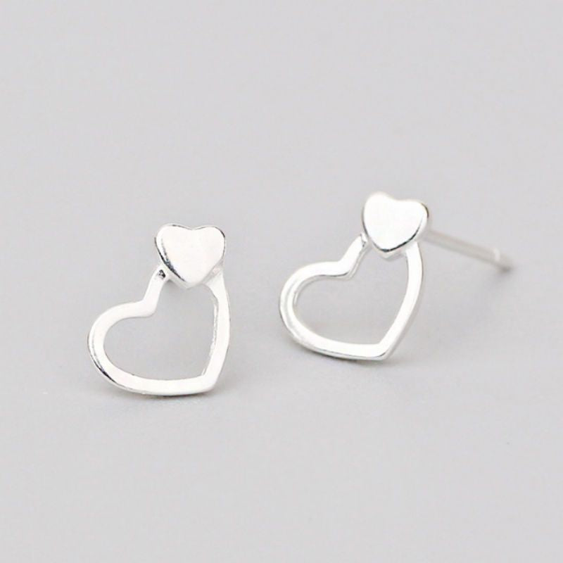 Silver Sterling Heart Earring 925